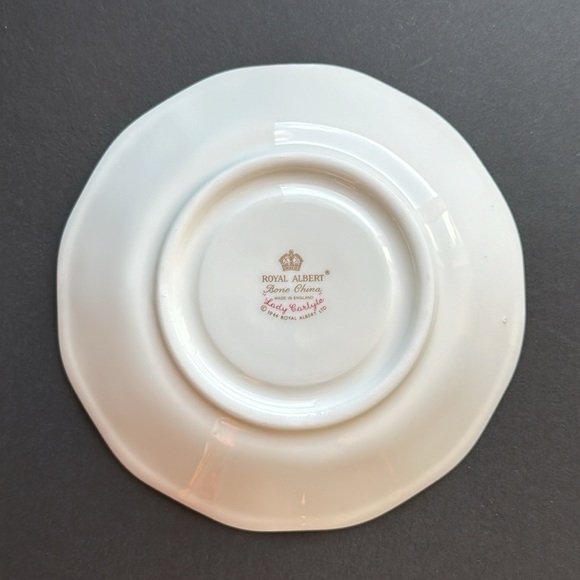 Royal Albert England Lady Carlyle Extra Teacup Saucer Pink Rim Multicolor Floral - Picture 2 of 5